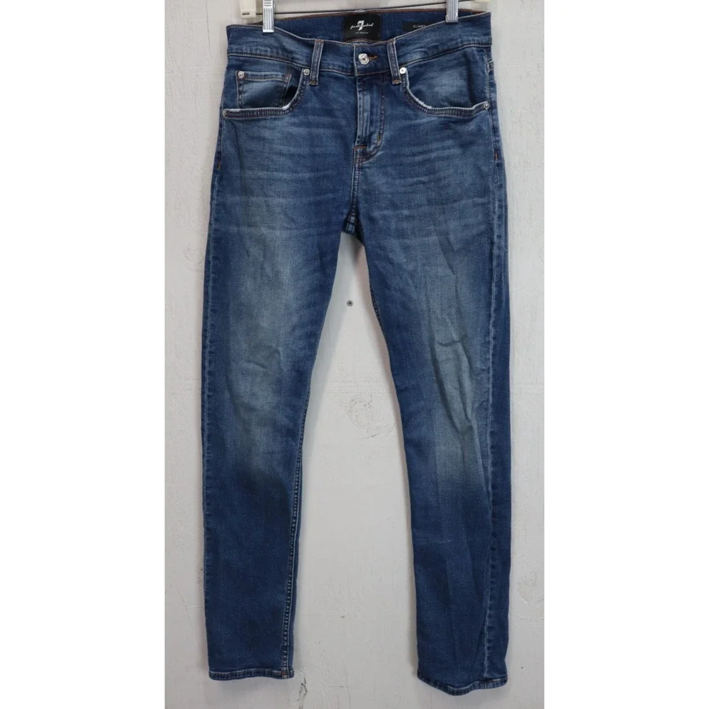 Mens 7FAM Seven 7 For All Mankind Jeans Pants Slimmy Size 30x32 Blue Stretch